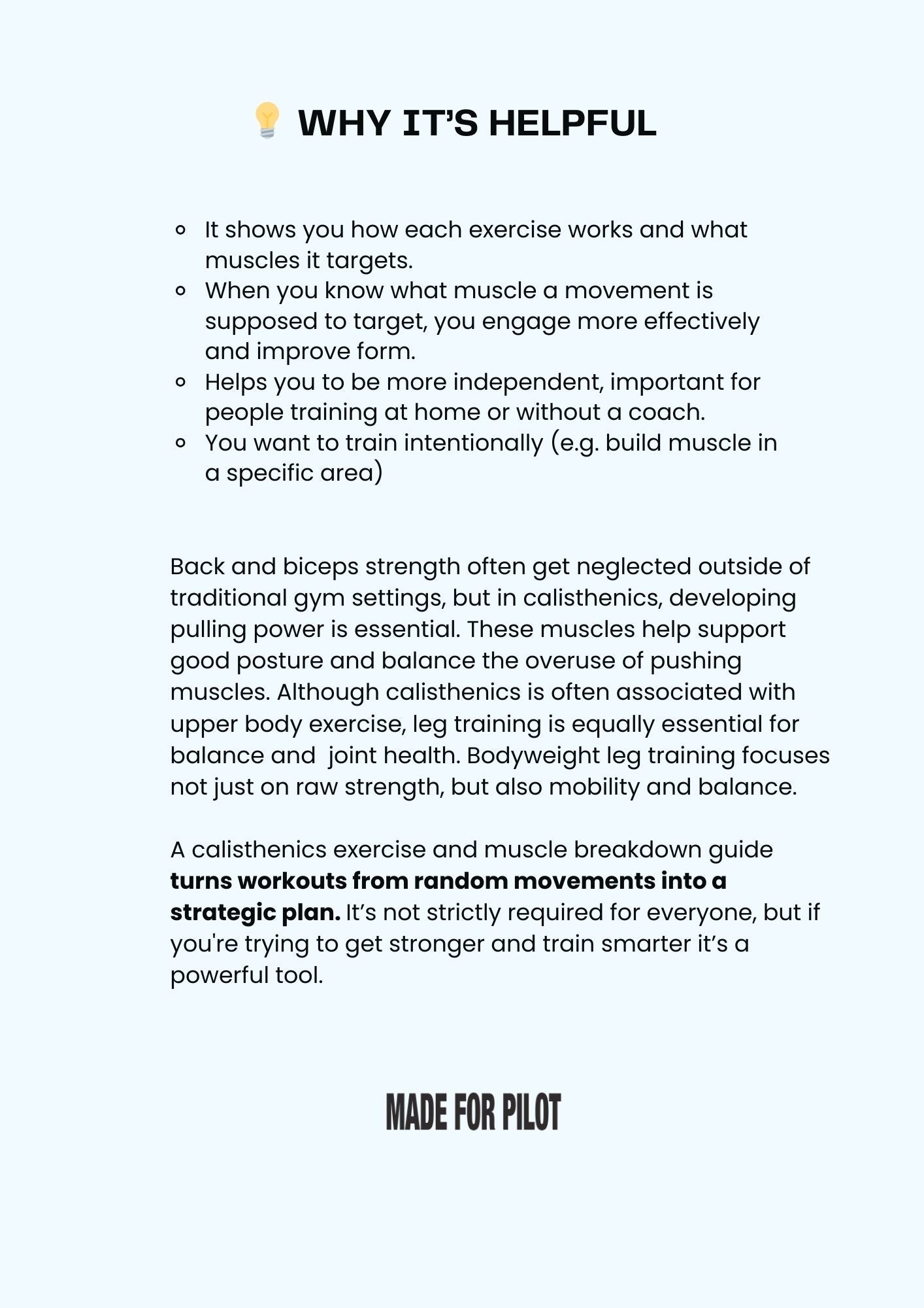 Calisthenics Workout Plan
