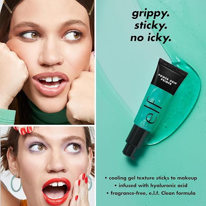 e.l.f. Power Grip Primer, Gel - Based & Hydrating Face Primer For Smoothing Skin & Gripping Makeup, Moisturizes & Primes, 0.811 Fl Oz, Clear - Made for pilot