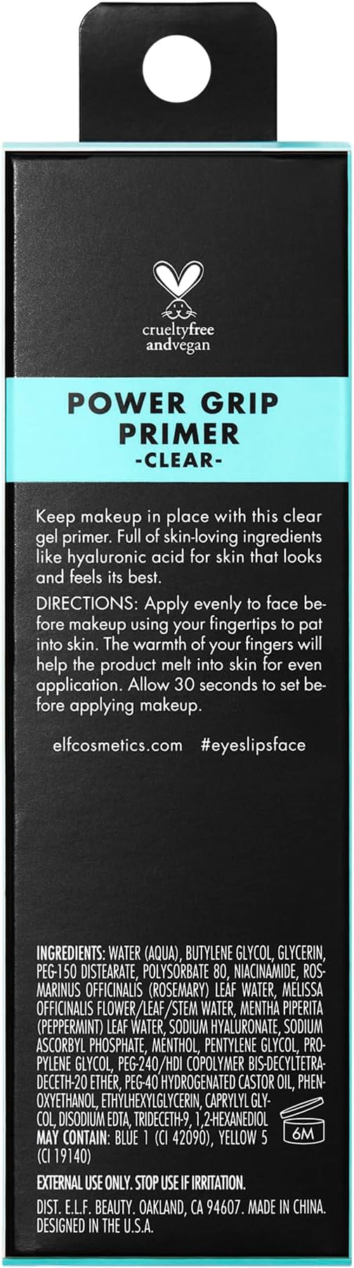 e.l.f. Power Grip Primer, Gel - Based & Hydrating Face Primer For Smoothing Skin & Gripping Makeup, Moisturizes & Primes, 0.811 Fl Oz, Clear - Made for pilot