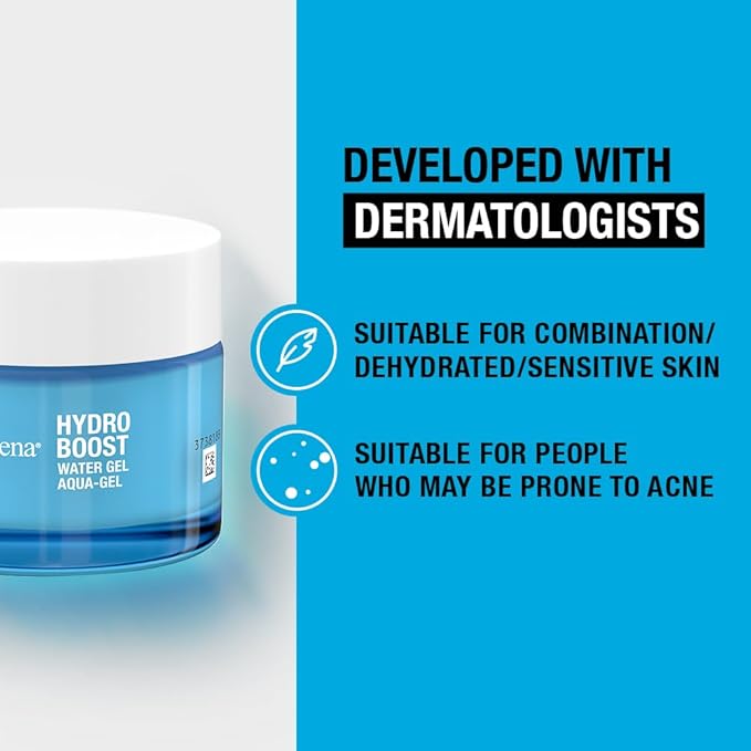 Neutrogena Hydro Boost Water Gel Face Moisturiser, with Hyaluronic Acid for Dry Skin, 50 ml (Pack of 1) Packaging may vary - Made for pilot