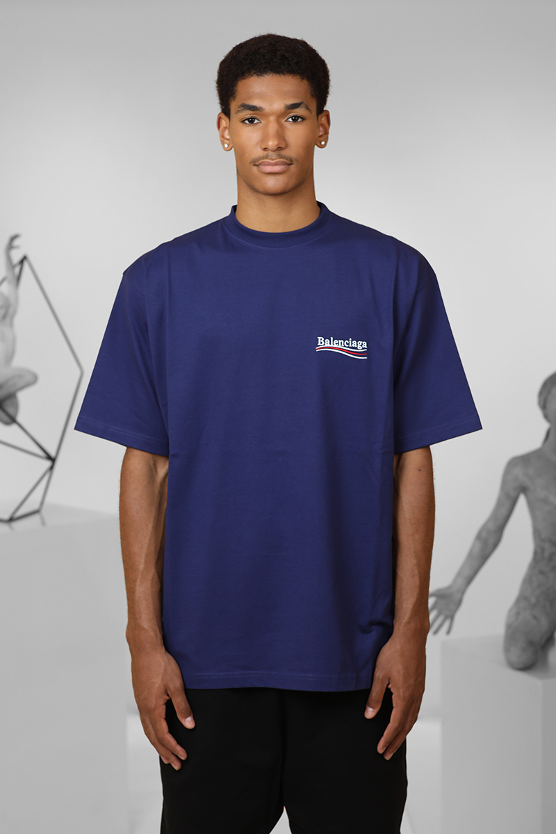 Balenciaga Political Campaign Tee Pacific Blue SS23
