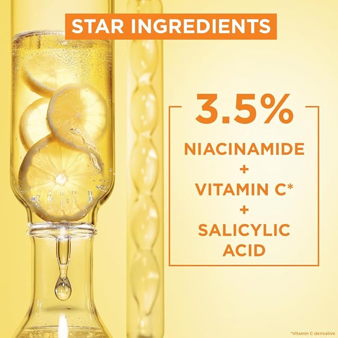 Garnier SkinActive Vitamin C Day Serum, Anti - Dark Spot and Brightening Face Serum for All Skin Types, 30 ml - Made for pilot