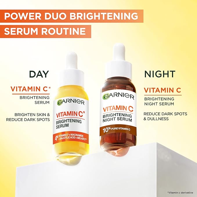 Garnier SkinActive Vitamin C Day Serum, Anti - Dark Spot and Brightening Face Serum for All Skin Types, 30 ml - Made for pilot