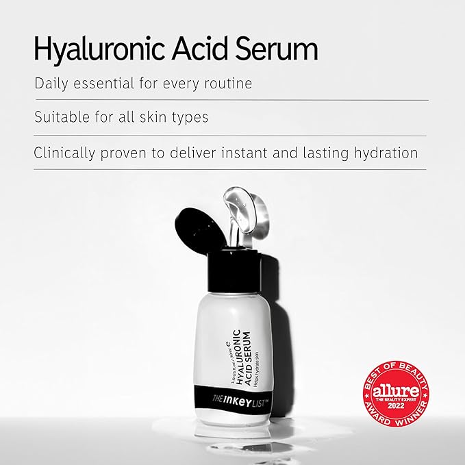 The INKEY List 2% Hyaluronic Acid Face Serum 30ml, Hydrating Skincare, Combats Dry Skin, Vegan Friendly, Suitable For All Skin Types - Made for pilot